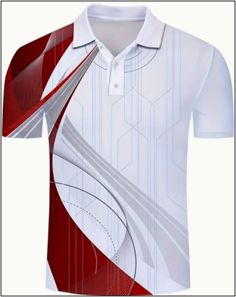 Camisa manga corta deportiva para hombre (rojo y blanco)