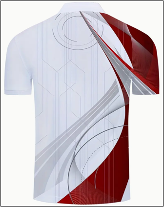 Camisa manga corta deportiva para hombre (rojo y blanco)