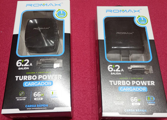 Cargador Romax V8 turbo power 66W
