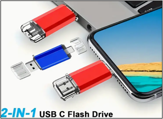 Memoria conexión 2 en 1 ("C" - "USB") / Capacidad: 128GB