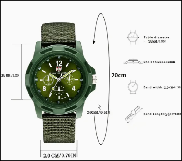 Reloj deportivo para hombre con correa de nylon