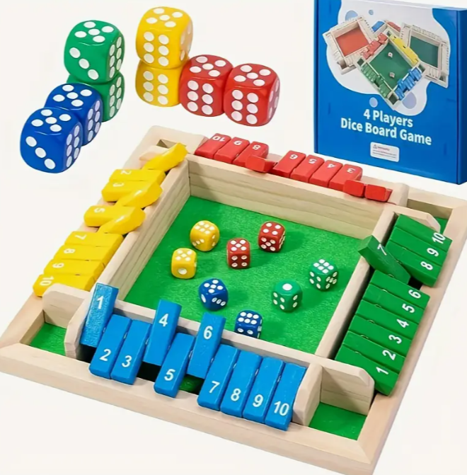 Juegos de Dados con Tablero de Madera